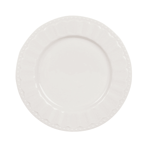 Déco Déco Table de Noël | Assiette à dessert en porcelaine blanche - TJ67003