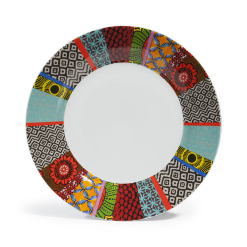 Assiette A Dessert En Porcelaine Multicolore Janeiro Maisons Du Monde