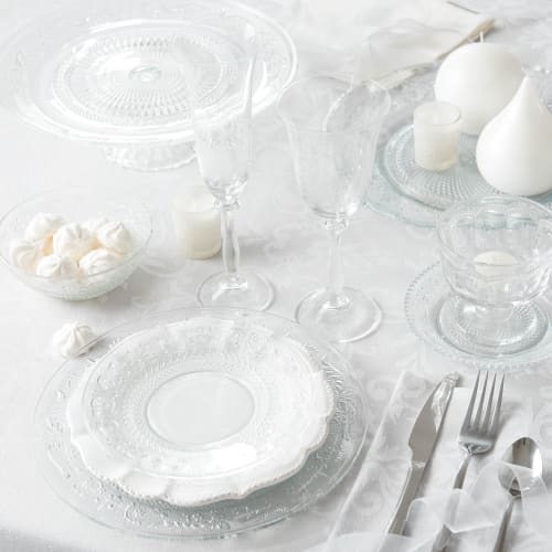 Assiette en verre à compartiments Vintage Maison Arts de la table Vaisselle Plateaux Vintage Plateaux 