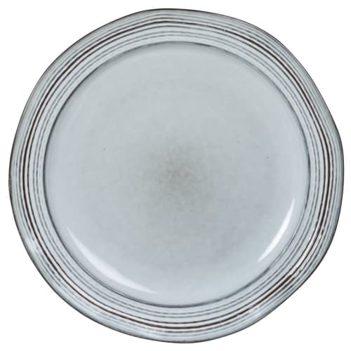 Assiette plate en grès bleu gris - Lot de 4