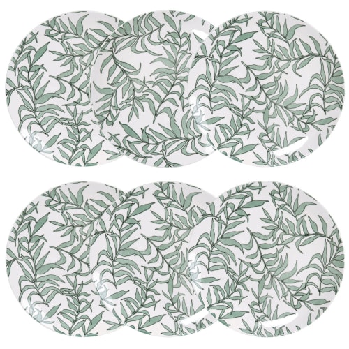 Assiette plate blanche motif branches Fiorira un Giardino - La déco 2B