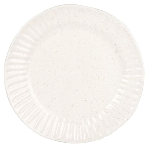 Assiette plate en porcelaine grise - Lot de 6