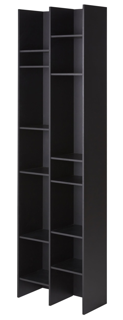 Asymmetrical Black Bookcase Osaka, Hodedah 4 Shelf Bookcase In Black
