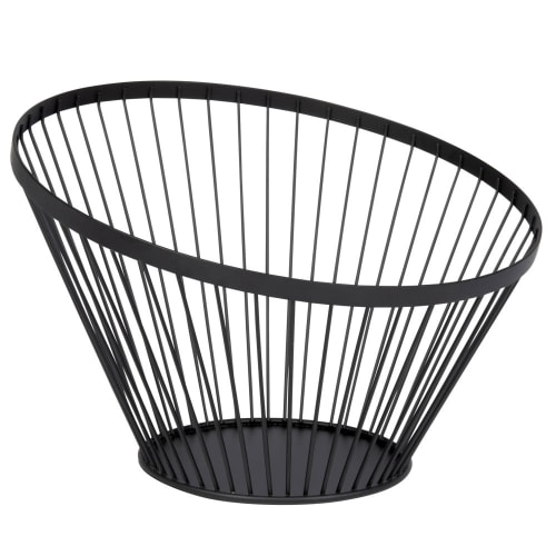 Asymmetrical Black Metal Fruit Basket | Maisons du Monde