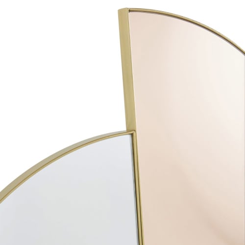 Dekoration Wandspiegel und Barock Spiegel | Asymmetrischer Spiegel aus goldfarbenem Metall, 100x118cm - PV23339