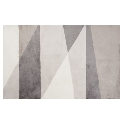 Asymmetrischer Teppich, beige, anthrazitgrau, taupe und ecru, 140x200cm