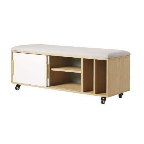 Aufbewahrungsbank mit 2 Türen auf Rollen Workshop | Maisons du Monde
