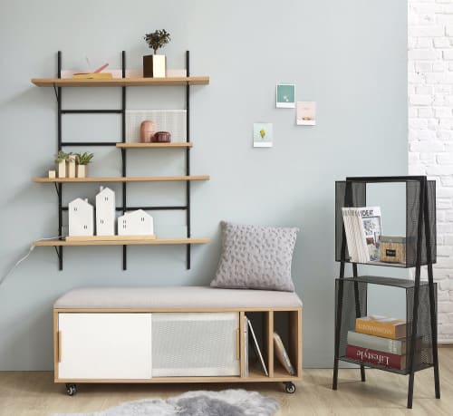 Aufbewahrungsbank mit 2 Türen auf Rollen Workshop | Maisons du Monde