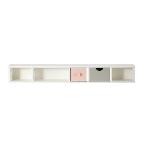 Möbel Schreibtische | Aufbewahrungselement für den Schreibtisch mit 2 Schubladen rosa und grau - OF03676