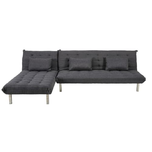 Ausziehbares Ecksofa 4 Sitzer Aus Stoff Grau Meliert Max Maisons Du Monde