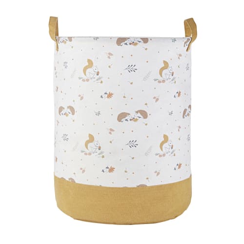 Kids Children's storage boxes and baskets | Baby laundry bag with brown, ivory and orange animal print - LB92930