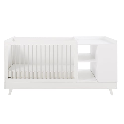 Babybett-Kombination weiß und grau L190