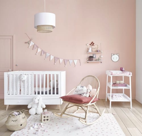 badcape voor baby van wit katoen met kattenkopje 80x80 lila maisons du monde