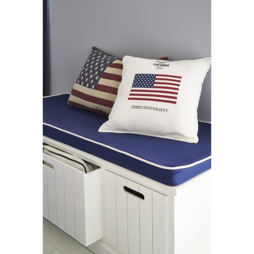 Banco de almacenaje de madera blanco An. 130 cm Princeton | Maisons du