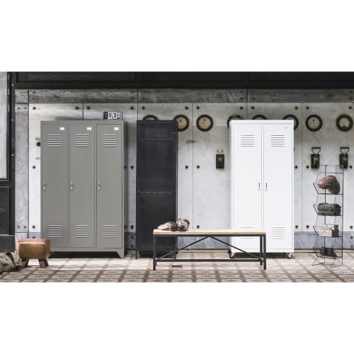 Bank Van Zwart Metaal En Massief Dennenhout L140 Long Island Maisons Du Monde