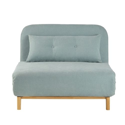 Canapés et fauteuils Clic-clac | Banquette clic-clac 1 place en velours vert clair - PD55334