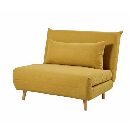 Canapés et fauteuils Clic-clac | Banquette clic-clac 1 place jaune moutarde - DL07300