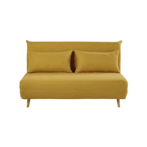 Canapés et fauteuils Clic-clac | Banquette clic-clac 2 places jaune moutarde - FK96590