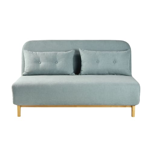 Canapés et fauteuils Clic-clac | Banquette clic-clac 3 places en velours vert clair - LC50046