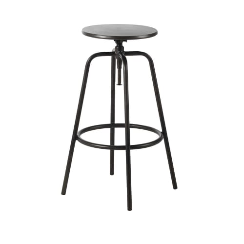Bar stool in black metal H68/76