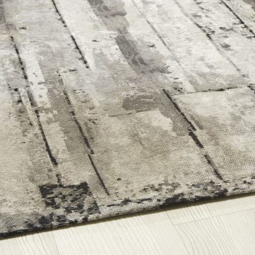 Baumwoll Teppich In Holz Optik 160x230 Schoten Maisons Du Monde