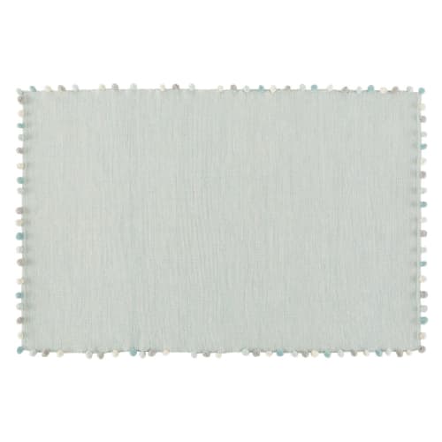 Kids Teppiche für Kinder | Baumwolldecke mit Quasten, grün 120x180 - GK31150