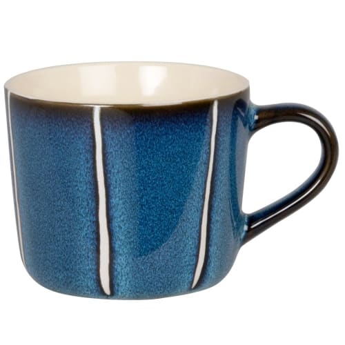 Tischkultur Tassen und Becher | Becher aus Steingut, nachtblau, senfgelb und weiß - TD80378