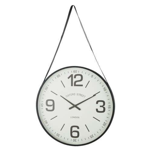Dekoration Uhren und Wecker | Bedruckte Uhr aus schwarzem Metall, D85cm - PO57954