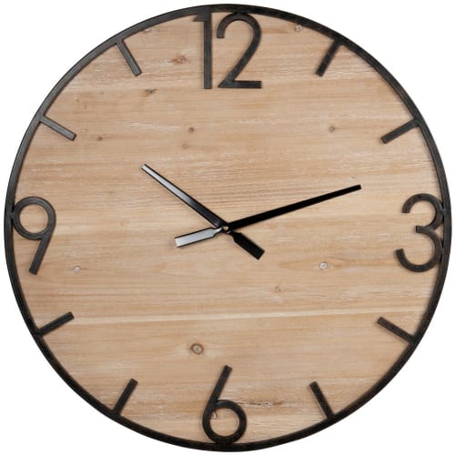 Beige and charcoal grey clock D60cm