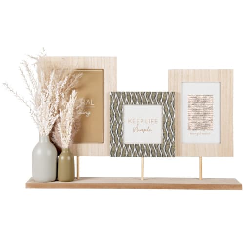 Beige and taupe 3-photo frame 47x29cm