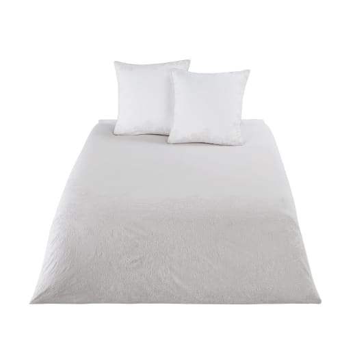 Beige Cotton Bedding Set With White Embroidery 220x240 Sand Maisons Du Monde