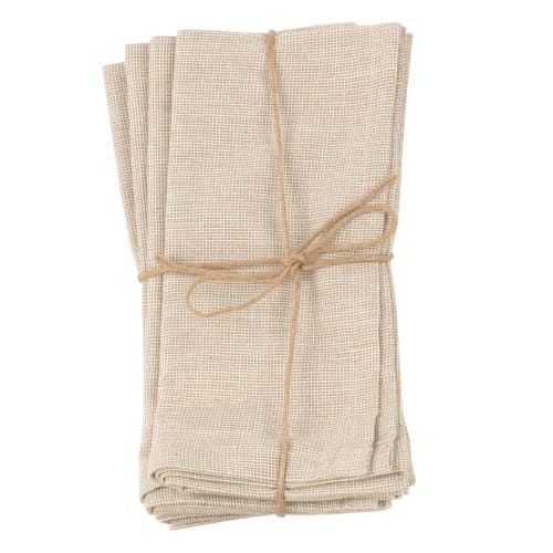 Soft furnishings and rugs Tablecloths & napkins | Beige Cotton Napkins (x4) - EP03430