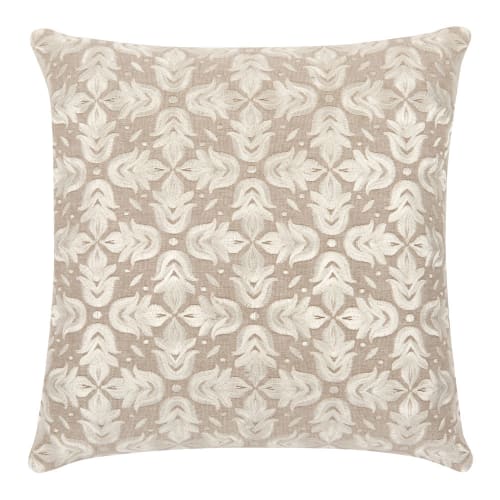 Beige Cushion Cover with Cream Embroidery 40x40 BALDAIO | Maisons du Monde