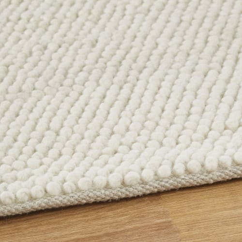 Beige tapijt van katoen en geweven wol met wollen reliëf 160 230 cm INDUSTRY | Maisons du Monde