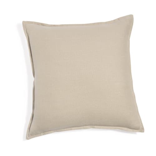 Beige Washed Linen Cushion 45x45