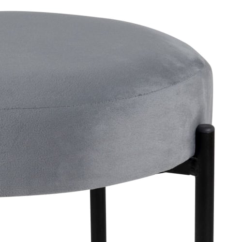Möbel Hocker und Sitzhocker | Beiger Hocker aus schwarzem Metall - YY11255
