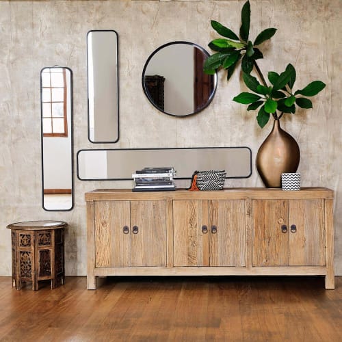 Beistelltisch aus Holz mit Schnitzereien, B 46 cm Saranya | Maisons du