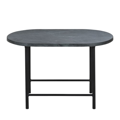 Möbel Beistelltische | Beistelltisch aus schwarzem Marmor und schwarzem Metall - IY25915