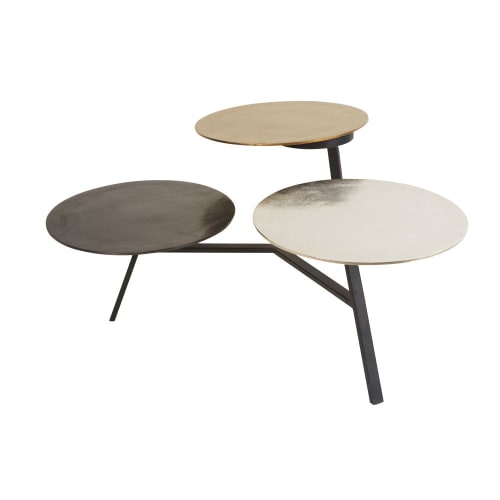 Möbel Beistelltische | Beistelltisch mit 3 abnehmbaren Platten aus Metall - SB82883