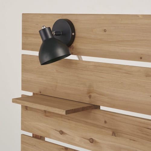 Bettkopfteil 140 Aus Massivem Tannenholz Und Wandlampen Aus Metall Harvey Maisons Du Monde