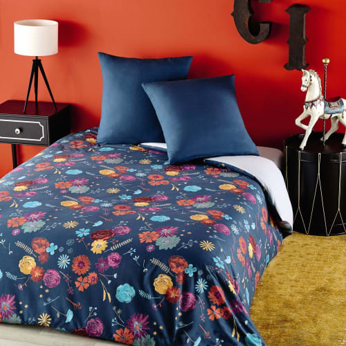 Black 1Drawer Bedside Table with White Edging Luzia Maisons du Monde