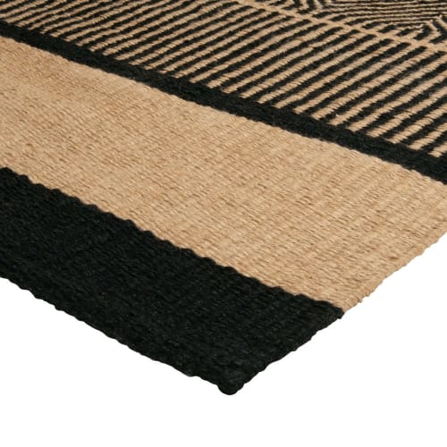 Black and Beige Jute Rug 140x200 MERIDA Maisons du Monde