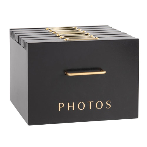 Black and gold 6-album photo box