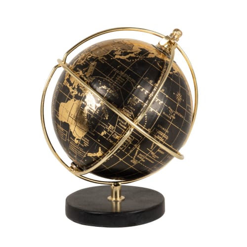 Black and gold globe H18cm