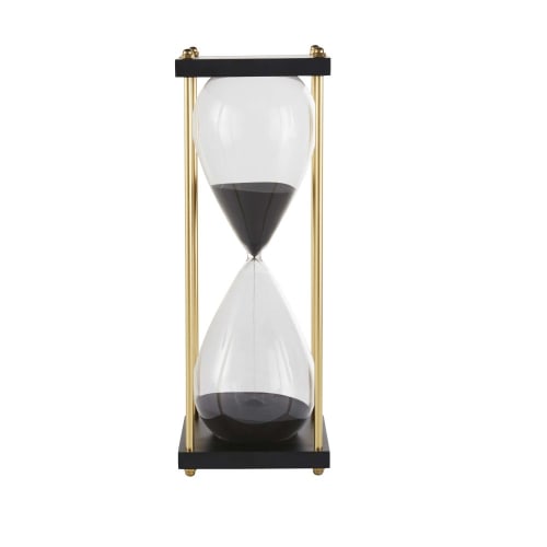Black and gold hourglass
