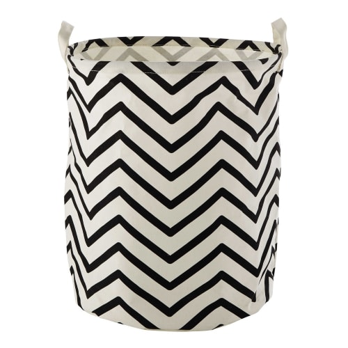 Black and White Linen Basket Citylive Maisons du Monde