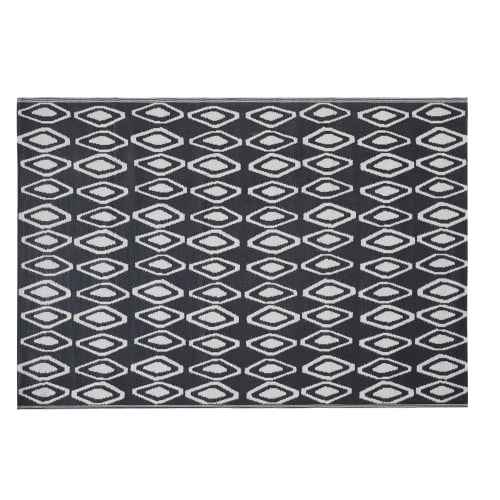 Black and White Polypropylene Outdoor Rug 180x270 JOHA Maisons du Monde