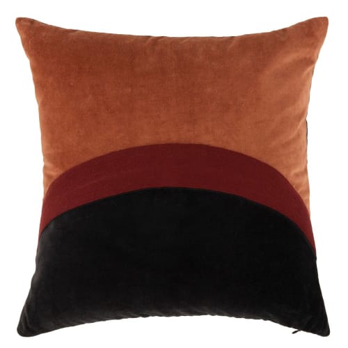 Soft furnishings and rugs Cushions & covers | Black, brick-red and orange cotton velvet cushion cover, OEKO-TEX® 40x40cm - MV77058