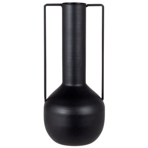 Black iron vase H25cm
