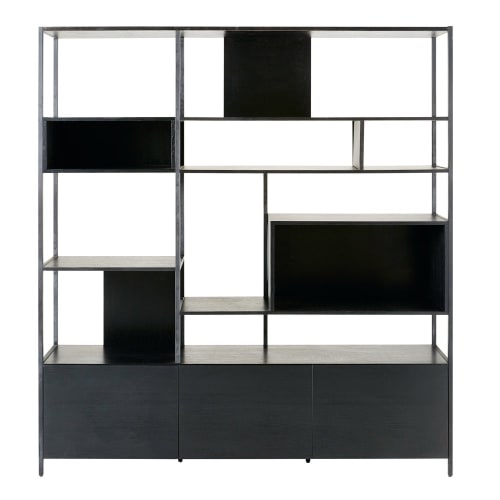 Libreria Maison Du Monde.Black Metal 3 Door Bookcase Opal Maisons Du Monde